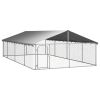 Outdoor Dog Kennel with Roof 236.2"x118.1"x59.1"