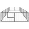 Dog Kennel Black 215.3 ft¬≤ Steel