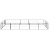 Dog Kennel Black 161.5 ft¬≤ Steel