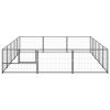 Dog Kennel Black 161.5 ft¬≤ Steel