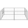 Dog Kennel Silver 43.1 ft¬≤ Steel